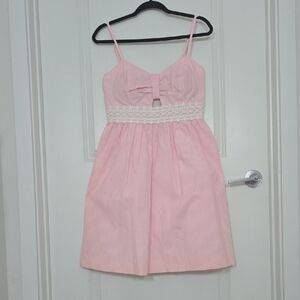 Lilly Pulitzer Pink Striped Seersucker Spaghetti Strap Dress